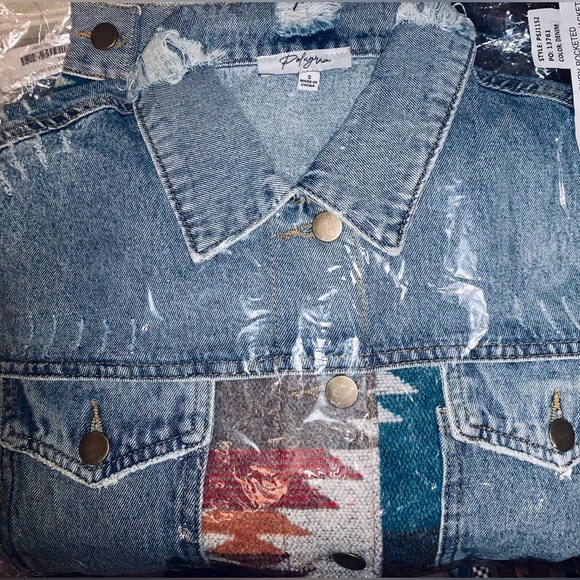 NWT POLAGRAM ASHBURY POCKETED WOVEN CONTRAST 🏜️ DENIM JACKET, Sz.S, BNWTIB - Picture 9 of 10